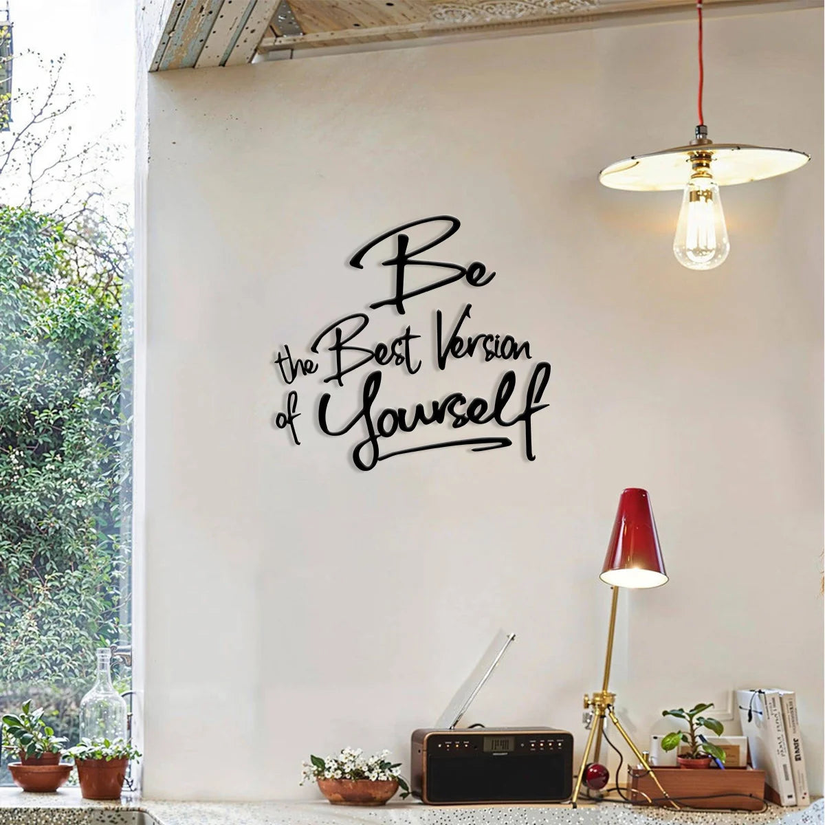 Minimalist Metal Wall Art – “Get Sh*t Done” Black & White Motivational Typography for Modern Home & Office Walls