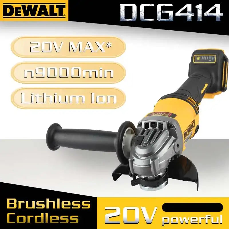 DEWALT DCG414 Brushless Angle Grinder – 125 mm / 4½″-6″ Disc, 9,000 RPM, Kickback Brake