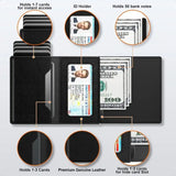 Men’s Wallet & Card Holder – Pop-Up Aluminum Case & Top-Grain Leather Smart Wallet for Men with RFID Blocking (Slim Front Pocket)