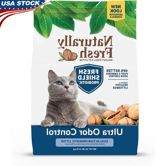 Naturally Fresh Cat Litter – Walnut Shell Multi-Cat Formula, Ultra Odor Control, Unscented, Low Tracking, 26lb Bag