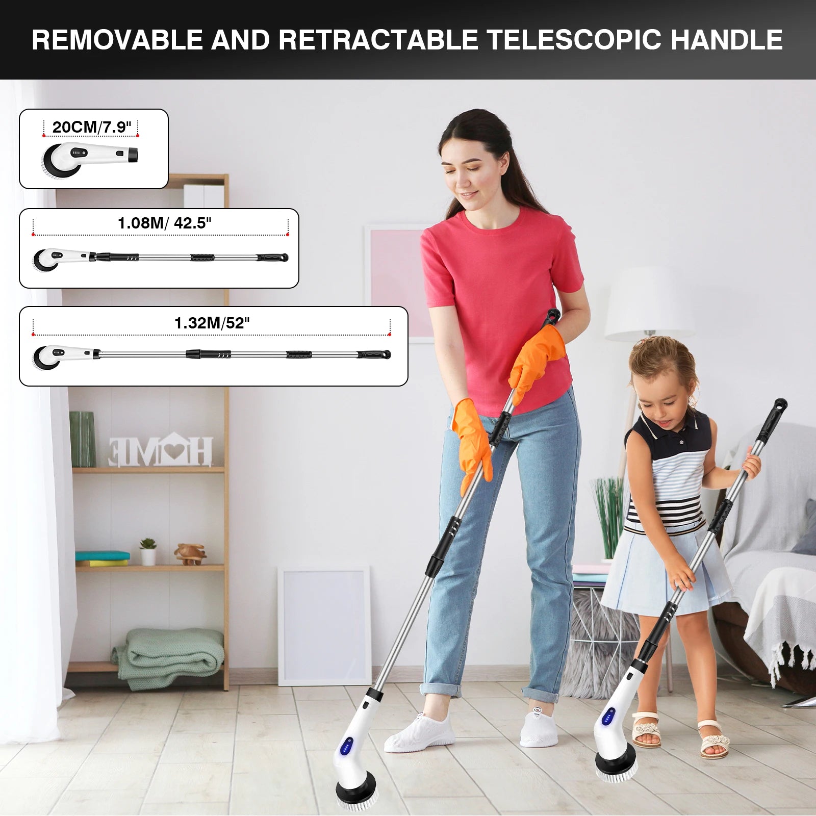 DAYPLUS Cordless Electric Spin Scrubber (10-in-1) – Rechargeable Cleaning Brush for Bathroom, Kitchen & Tile