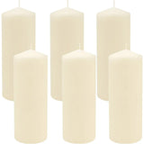 80-Hour Long Burning Unscented Pillar Candles (3x8, Ivory, 6-Pack) – Clean, Smokeless & Dripless Candles for Home & Events