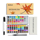Ginflash 50-90 Colors Solid Pigment Watercolor Paint Set – Portable Brush Pen