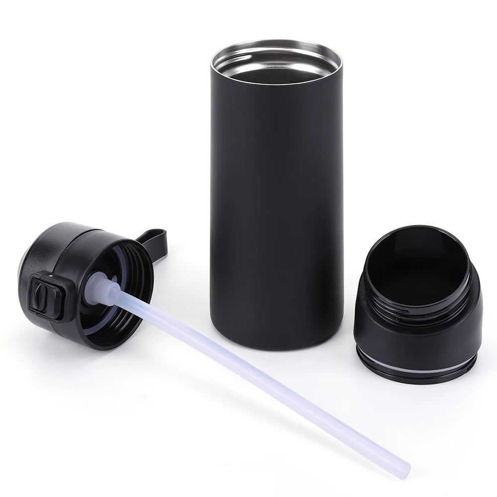 500ml Insulated Water Bottle with Straw – Leak-Proof Stainless Steel for Outdoors & Fitness