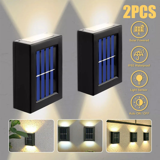 Outdoor Solar LED Wall Lights – Waterproof Up & Down Lighting for Garden, Balcony, Yard & Street Décor 🌞💡
