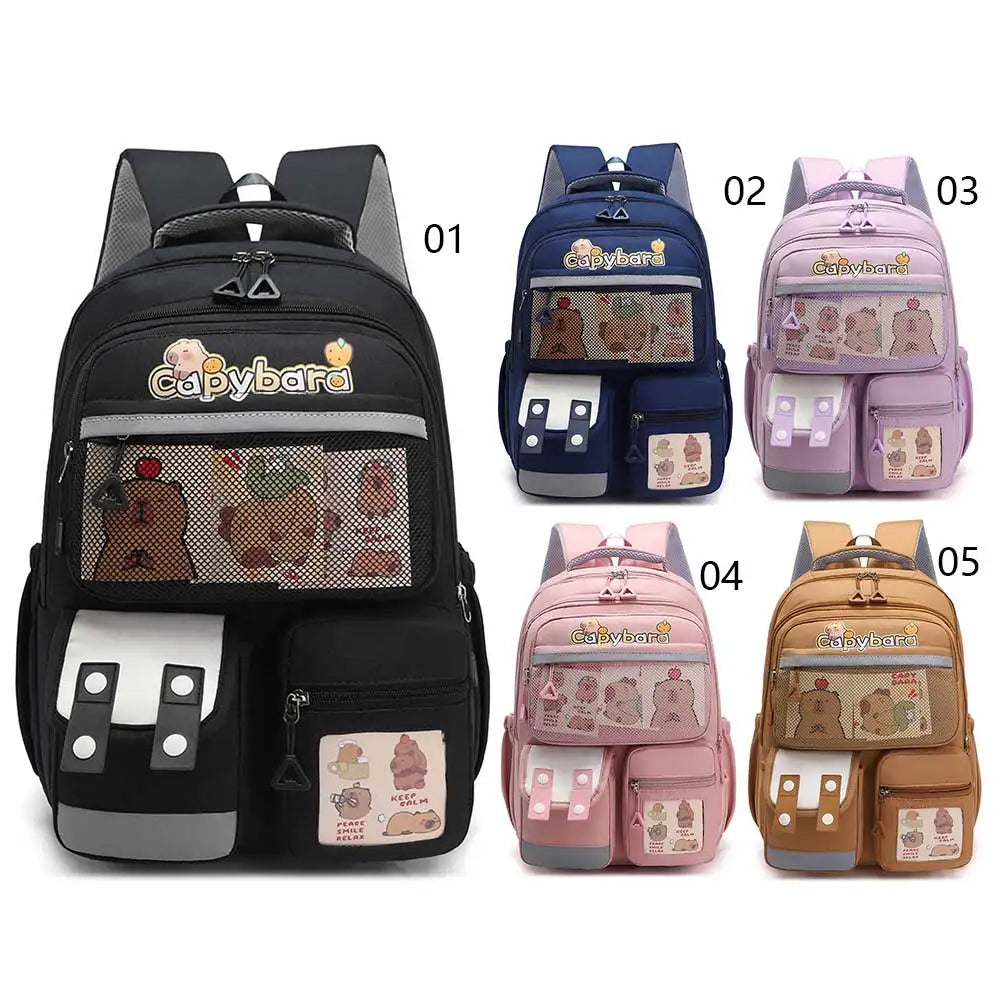 Kawaii Capybara Cartoon Backpack – Spacious, Lightweight & Water-Resistant