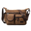 Men’s Canvas Messenger Bag – Casual Travel Shoulder Bag with Multi-Pocket & Adjustable Strap