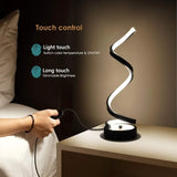 🌀 Classic Creative Spiral LED Table Lamp – Modern Minimalist Dimmable Lamp with Adjustable Arm & Soft Multifunctional Light