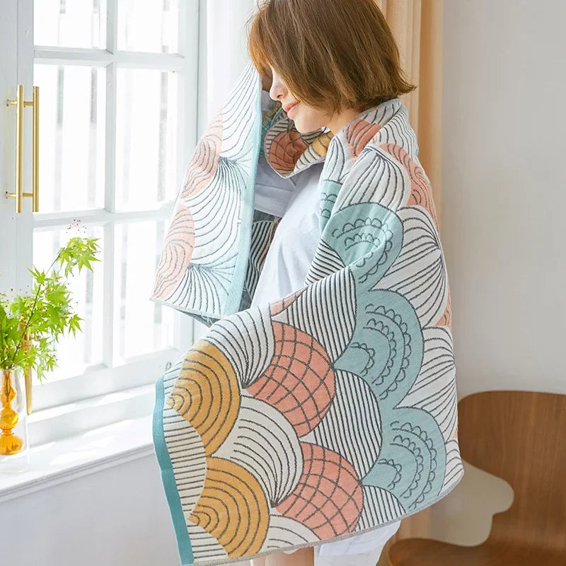 Cotton Gauze Bath Towel Set – 70×140 cm Adult Size Unisex Premium