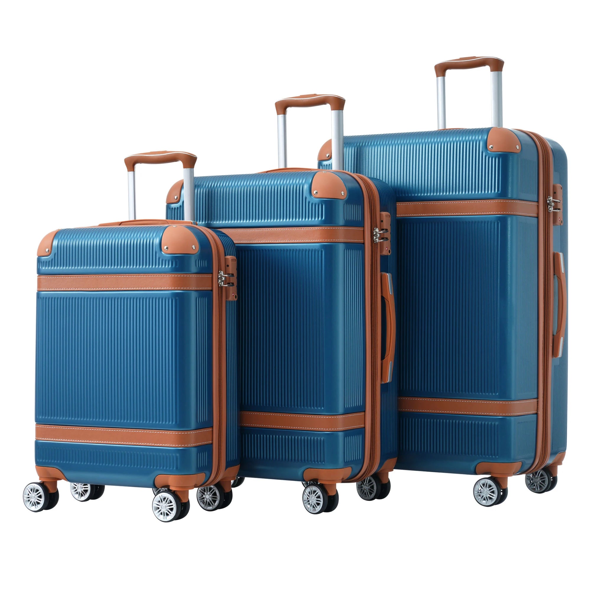 3-Piece Expandable Luggage Set (20”-24”-28”) – Lightweight Rolling Suitcases with 8 Spinner Wheels & TSA Lock