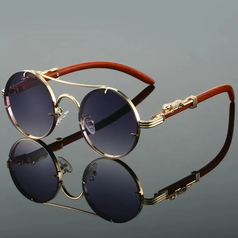 Vintage Round Sunglasses – Retro Double Bridge Multicolor Shades for Men & Women, UV400 Luxury Fashion Eyewear