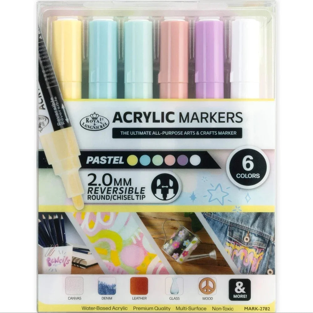 Reversible Acrylic Paint Markers – 6-Pack Multi-Surface Non-Toxic Art Pens for Crafts & DIY Projects 🎨