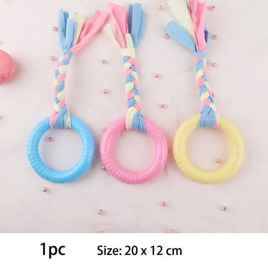 TPR Knot Chew Toys – Bite-Resistant Training & Teeth Cleaning Toys for Small Dogs