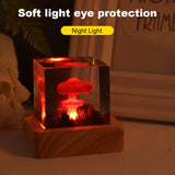 Mushroom Cloud Explosion Night Lamp – Resin Nuclear Bomb-Themed USB Rechargeable Light for Home, Bedroom & Living Room Decoration