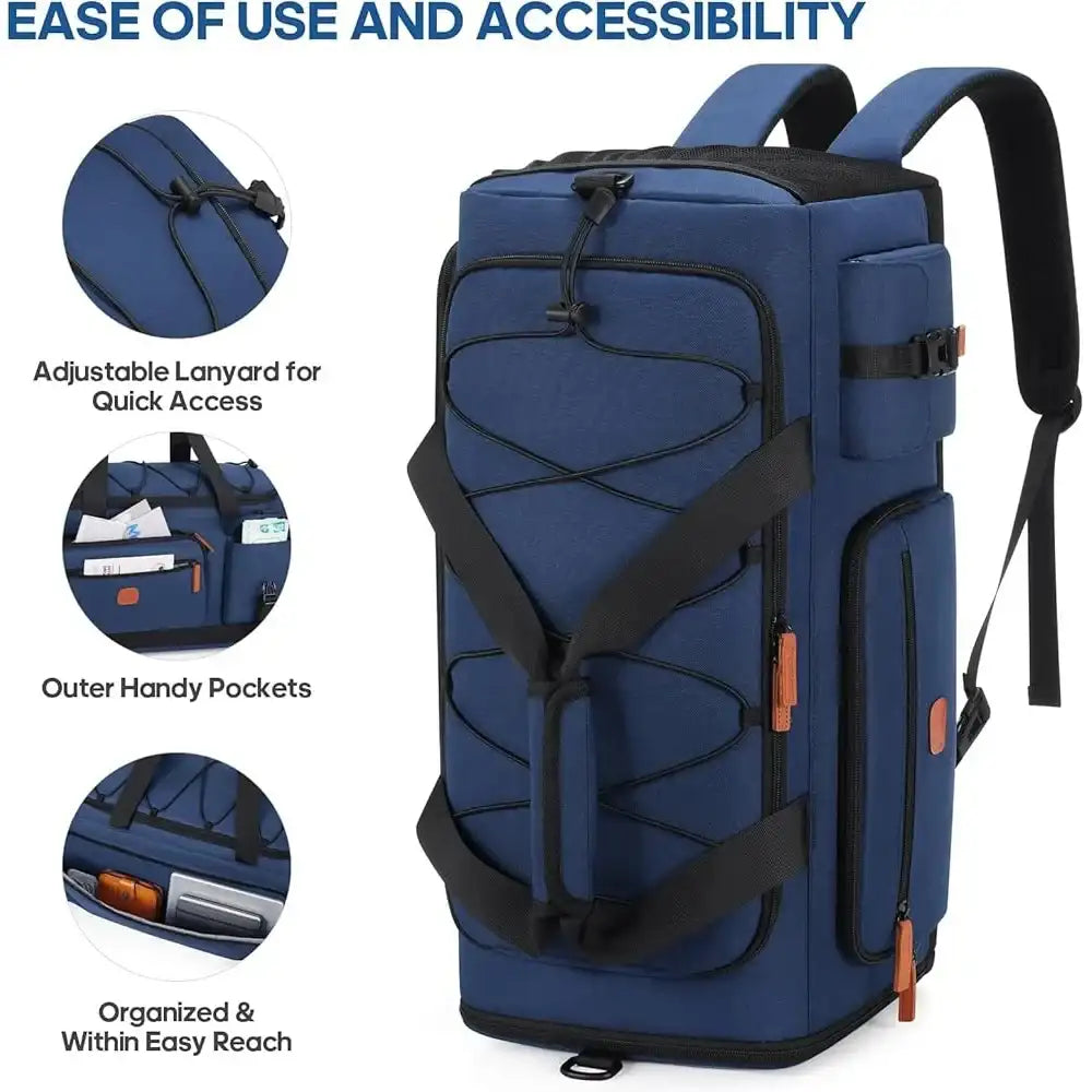 Versatile 3-in-1 Gym Duffel Bag with Shoe & Laptop Compartment – Anti-Theft Carry-On Travel Backpack