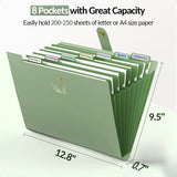 Aesthetic 8-Pocket Accordion File Organizer – Pastel Expanding Folder with Labels for Important Documents 🌸