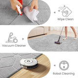 Fluffy Grey Washable Area Rug – 9x12 Soft Large Non-Slip Carpet for Living Room & Bedroom Décor