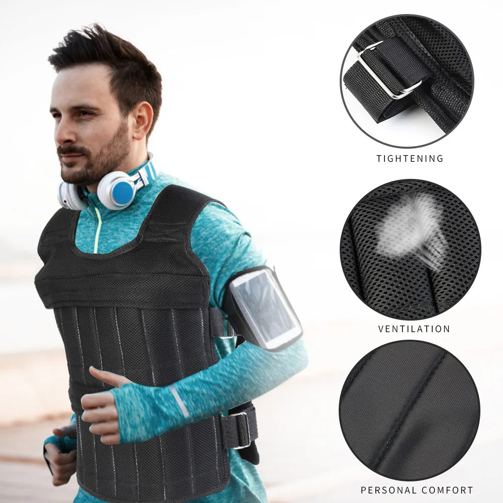 Adjust-Load 2-in-1 Weighted Vest Jacket – 3 / 5 / 20 / 35 / 50 kg Adjustable Training Weight Vest 🏋️‍♂️
