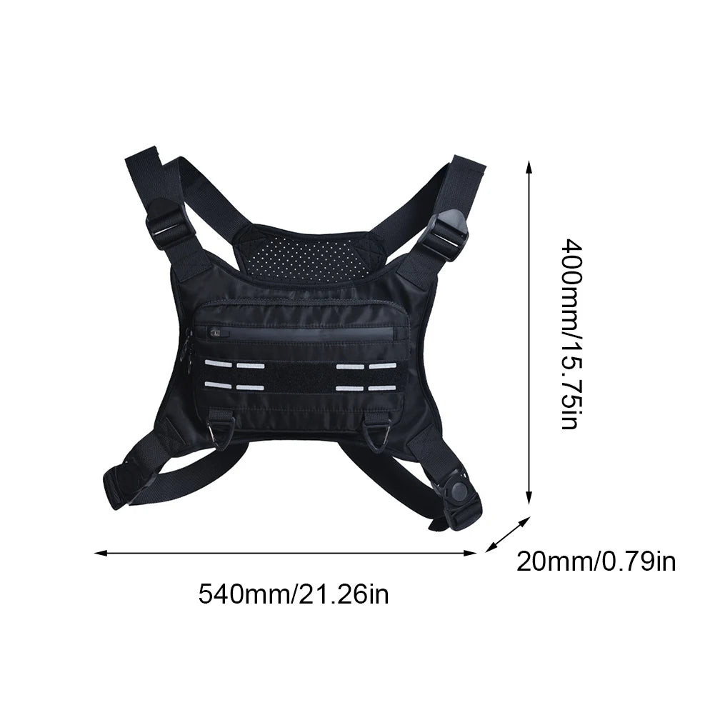 Sports Chest Bag – Large-Capacity Tactical Fanny Pack | Adjustable Breathable Chest Pouch for Workouts & Outdoor Exercise