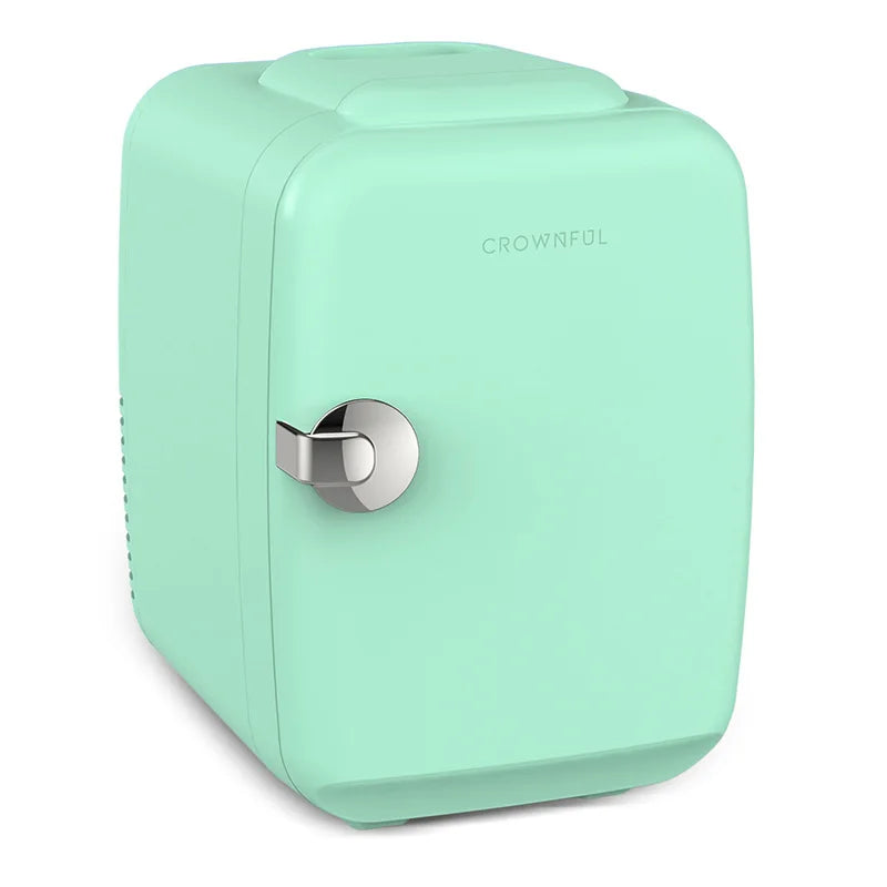 Crownful 4 L Mini Fridge – AC/DC Cooler & Warmer for Beauty, Skincare, Car & Travel