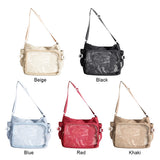 Women “ITA” Bag Japanese-Style Clear Window Shoulder Purse – Multi-Pocket Adjustable Strap Chic Hobo Bag