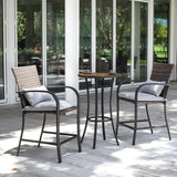 “3-Piece Patio Bar Set – Rattan Wicker Outdoor Furniture with Cushioned Stools & High Table for Backyard, Deck & Poolside”