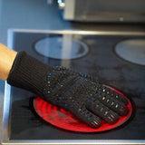 “1–2PCS BBQ Heat-Resistant Gloves – 300–500°C Aramid Safety Gloves with Cotton Lining for Grilling, Baking & Kitchen Use”