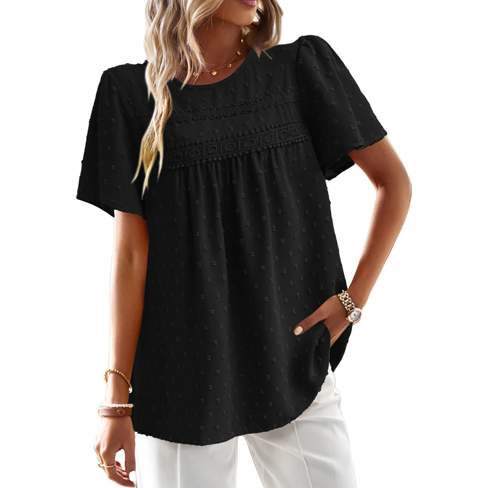 Product Title (100–120 characters) Maternity Summer Dress – Loose Fit Solid V-Neck Short Sleeve Pregnancy Top for Women, Casual Stylish Summer Wear