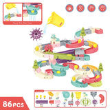 “Baby Marble Runs DIY Bath Toys – Assembled Slide Track Bathtub Game with Ball Bearing Sliders for Kids”