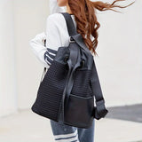 Retro Mesh Splicing Casual Backpack – Large Capacity Urban Shoulder Bag for Women