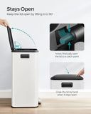 SONGMICS 10.5 Gallon Kitchen Trash Can – 40 L Stainless Steel with Wide Foot Pedal, Soft-Close Lid & Stays-Open Feature