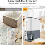 “25 lbs Rice Dispenser – Large Dry Food Storage Container with Measuring Cup, BPA-Free Kitchen Pantry Organizer”