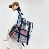 Transparent PVC Laptop Backpack – Waterproof Clear Casual Book Bag with Large Capacity for Women & Men