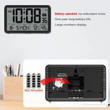 Automatic Digital Wall Clock – Battery Operated Table & Wall Clock with Temperature, Humidity & Date Display