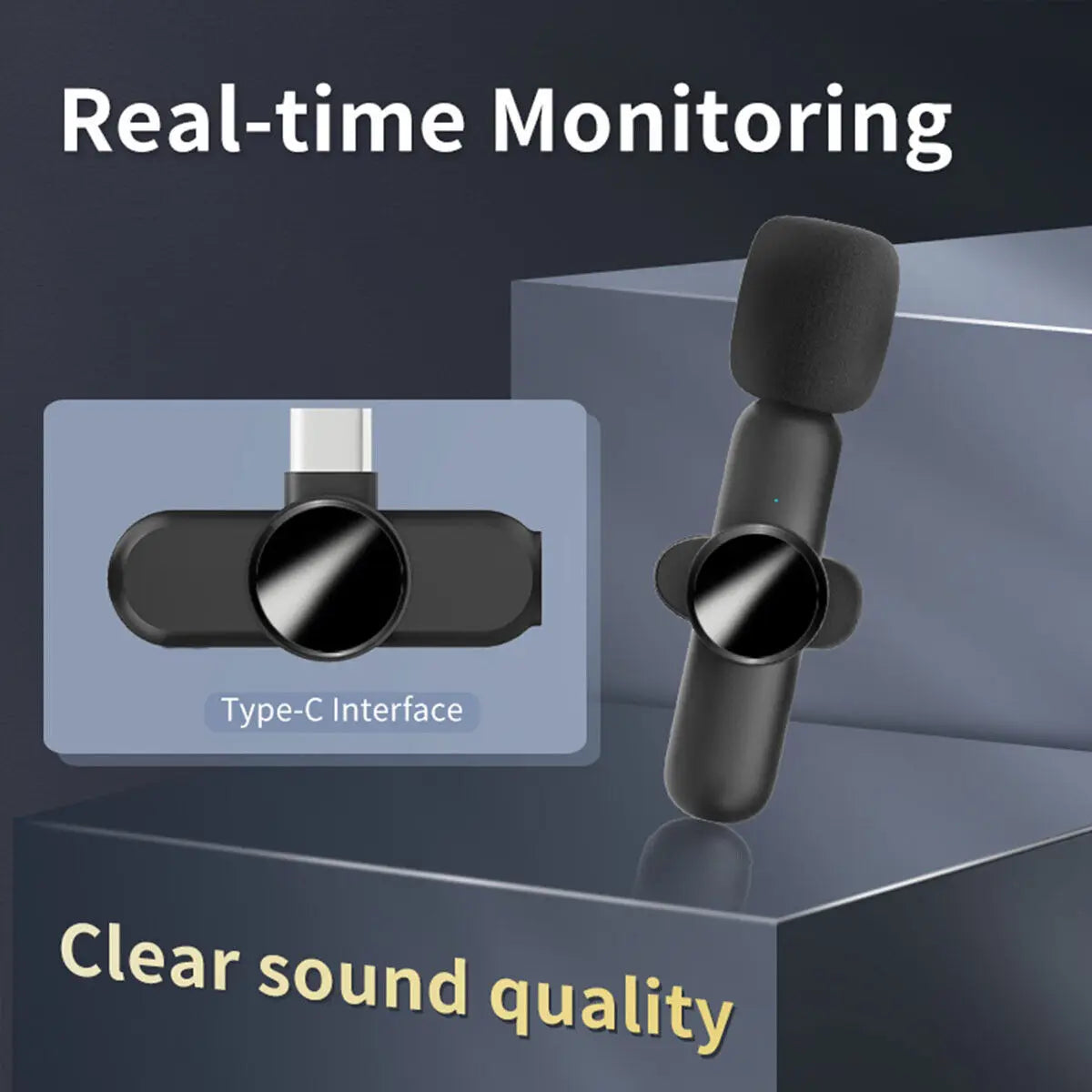 Mini Wireless Lavalier Microphone for Android – Compact, Clip-On Mic for Audio & Video Recording