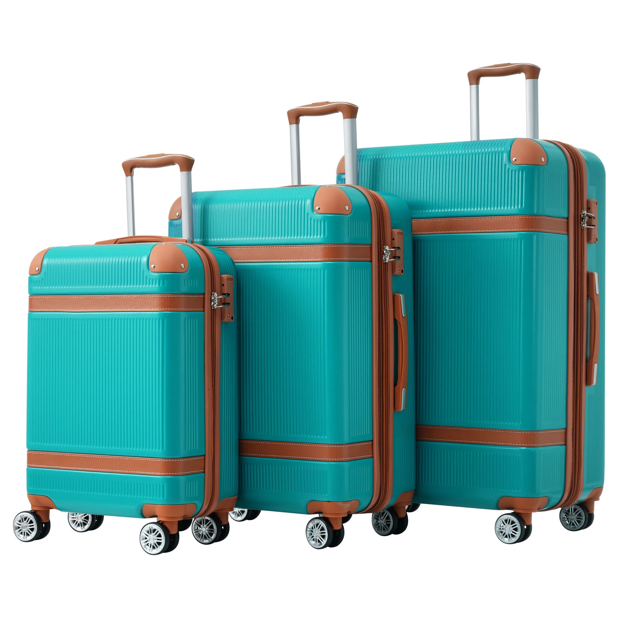 3-Piece Expandable Luggage Set (20”-24”-28”) – Lightweight Rolling Suitcases with 8 Spinner Wheels & TSA Lock