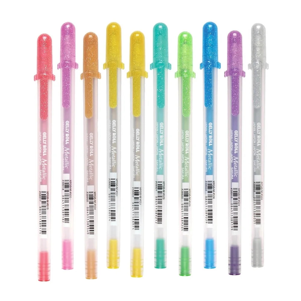 0 Colors Gelly Roll Pen Set – Dark Metallic Gel Pens, Waterproof, Bleedproof & Fade-Resistant Medium Point for Doodling, Coloring & Crafts