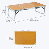 Portable Folding Bamboo Top Table with Aluminum Frame – Lightweight Outdoor Picnic & Camping Folding Table