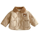 Children’s Teddy Bear Warm Cotton Jacket & Snow Pants Set – Korean Style Winter Coat for Boys & Girls