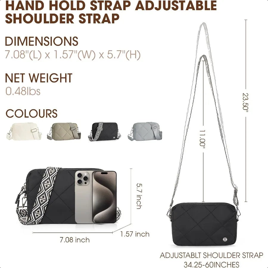 TELENA Quilted Crossbody Bag for Women – Lightweight Puffer Shoulder Purse with Modern Design & Premium Comfort