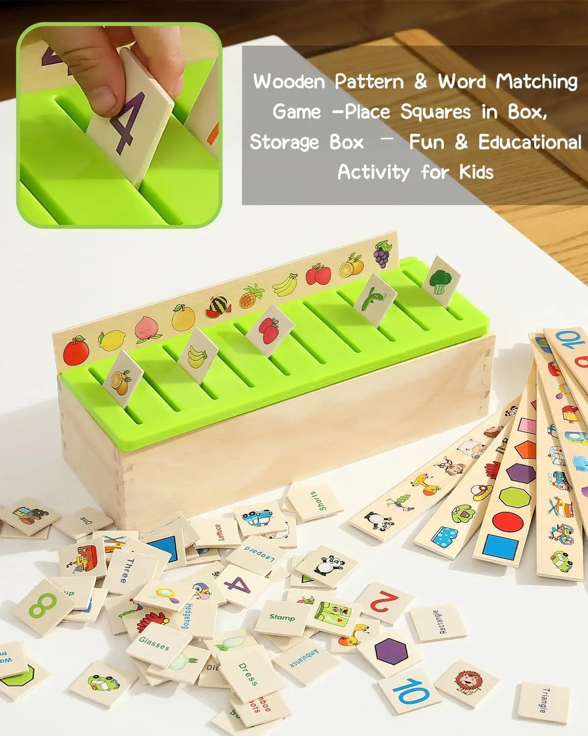 Wooden Montessori Sorting Toy – Educational Early Learning Box for Object Categories & Picture Matching, Preschool & Kindergarten Activity Set