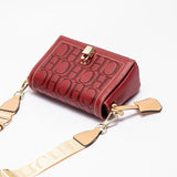 Metal-Buckle Solid Colour Shoulder Bag – Printed Head-Bag Design for Women