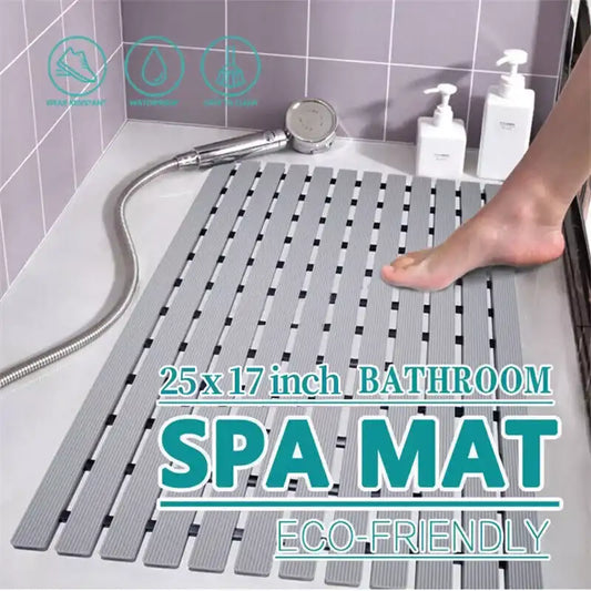 Premium Non-Slip PVC Bath & Shower Mat – Anti-Bacterial Floor Pad for Bathroom (Grey)