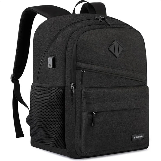 15.6" Water-Resistant School Laptop Backpack – USB Charging Bookbag for Teen Boys & College Students | Durable Study Daypack