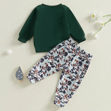Spring Duck Embroidery Pullover & Camouflage Pants 2-Piece Outfit Set for Baby Boys
