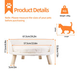 Luxury Cat Bed – Soft Plush Nesting Chair with Cushion Pad, Wooden Legs & Washable Waterproof Design for Small Pets