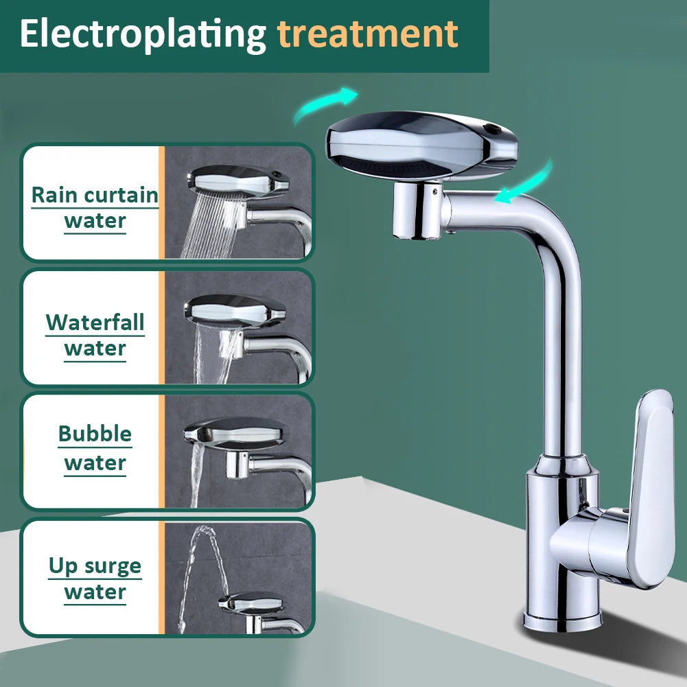 360° Swivel Multifunction Faucet – Hot & Cold Mixer Tap for Kitchen & Bathroom