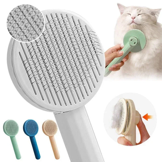 Cat Grooming Brush & Hair Remover Comb – Pet Grooming Tool for Cats, Kittens & Puppies, Removes Loose Fur & Tangles