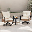 “3-Piece Outdoor Garden Swivel Rocker Patio Chair & Table Set – 360° Rotating Chairs with Side Table (Yellow)”