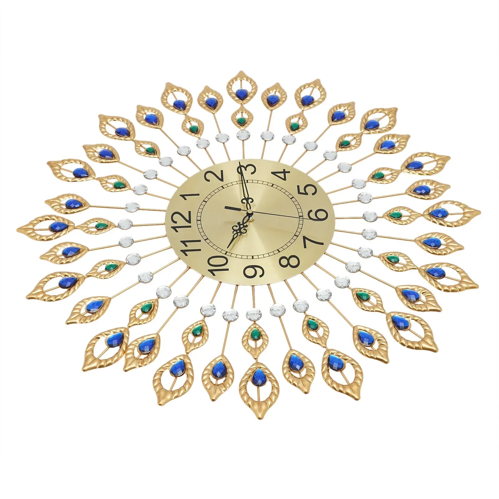 26.4” Luxury 3D Peacock Wall Clock – Large Decorative Metal Wall Art for Modern Living Room & USA Home Décor